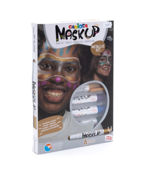 Creioane pentru pictat pe față Carioca Set metalic, 6buc/set